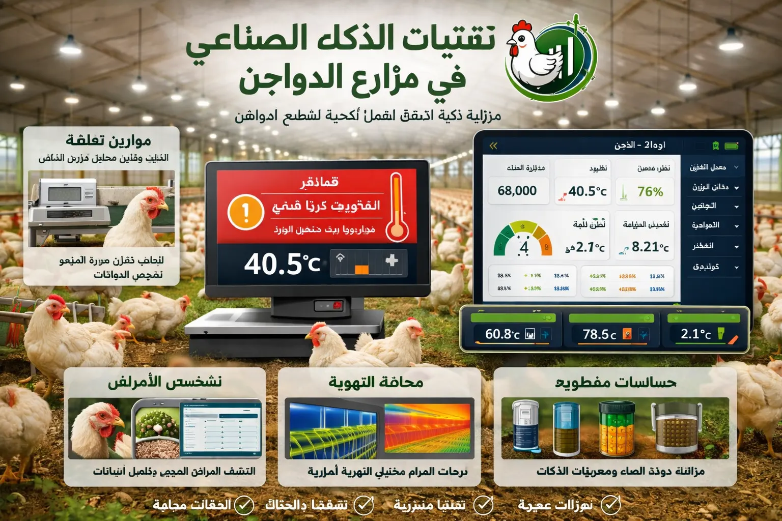 مزارع دواجن ذكية تستخدم الذكاء الاصطناعي